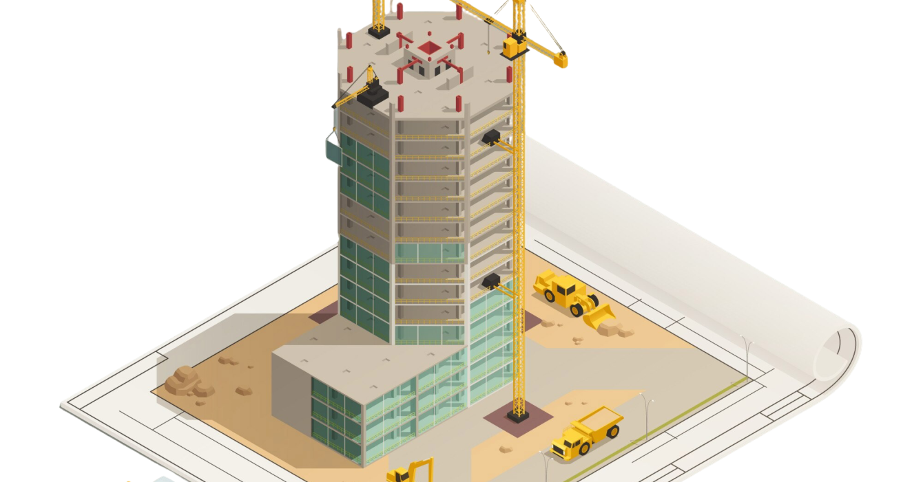 skyscraper-construction-isometric-composition